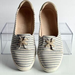 Kelly & Katie Striped Canvas Slip-On Shoes Size 9
